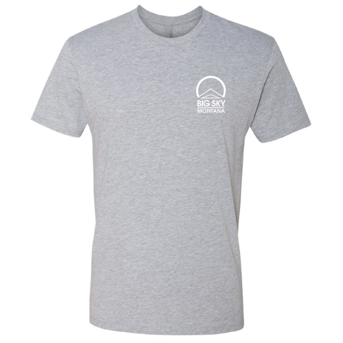 Big Sky Montana Logo 2 White Ink -- Short Sleeve Heather Grey