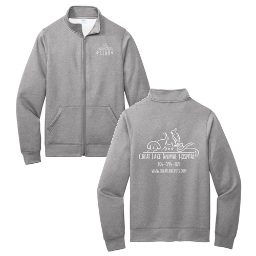 Port and Company Core Fleece Cadet Full-Zip Sweatshirt -- Athletic Heather