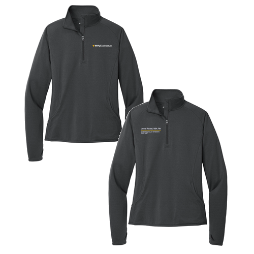 Sport Tek Ladies Sport Wick Stretch Half Zip Pullover -- Charcoal Grey