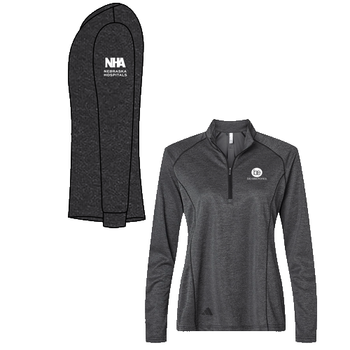 Adidas Women's Space Dyed Quarter Zip Pullover -- Black Melange