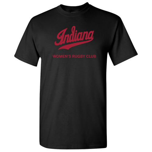 Script Indiana Women's Rugby Club T-shirt- Black