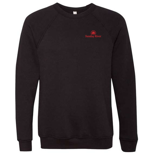 Sunday River Logo 2 Red Ink -- Crewneck Sweatshirt Black