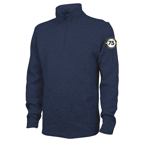 Charles River Mens Heathered Fleece Pullover -- Navy Heather