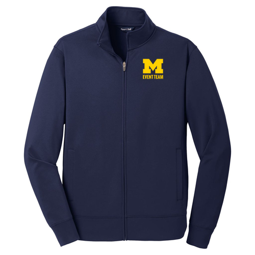 Mens/Unisex Sport Tek Sport Wick Fleece Full Zip Jacket -- Navy