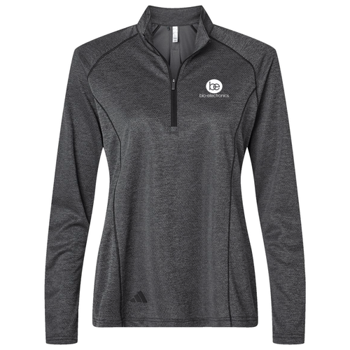 Adidas Women's Space Dyed Quarter Zip Pullover -- Black Melange