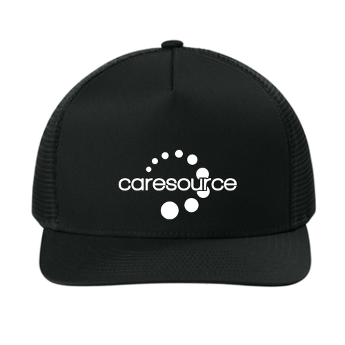 Sport-Tek Stretch-Tek 5-Panel Trucker Cap -- Black / Black