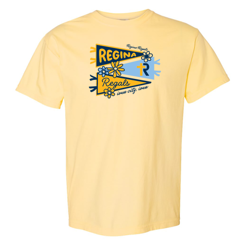 Regina Cute Pennant Comfort Colors Unisex Garment-Dyed Heavyweight T-Shirt -- Butter