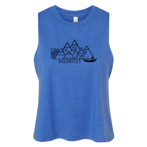 Bella Canvas Ladies Racerback Cropped Tank -- Heather Tru Roy