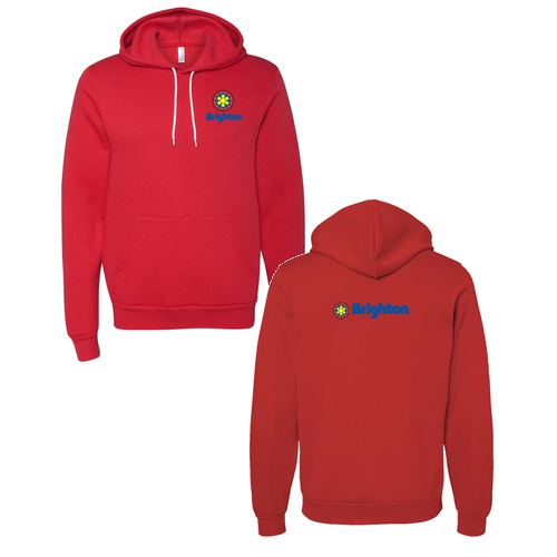 Brighton Logo 2 Full color -- Pullover Hooded Sweatshirt Red