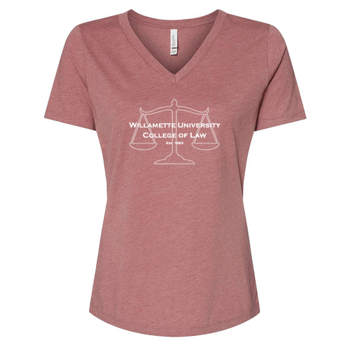Bella+Canvas Women's Relaxed Heather Cvc V-Neck Tee -- Heather Mauve
