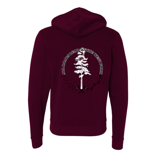 Bella Canvas Unisex Full-Zip Hooded Sweatshirt -- Maroon