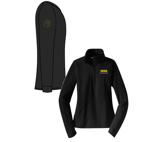 Sport Tek Ladies Sport Wick Stretch Half Zip Pullover -- Black