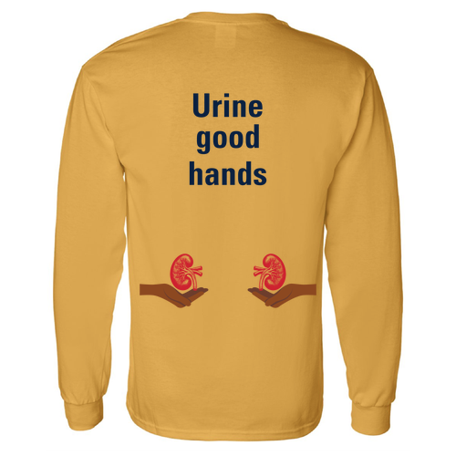 Mens/Unisex Gildan Heavy Cotton Long Sleeve Basic T-Shirt -- Gold