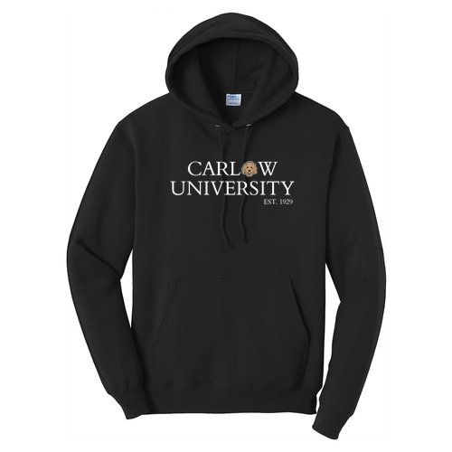 Port and Company Core Fleece Pullover Hooded Sweatshirt -- Jet Black