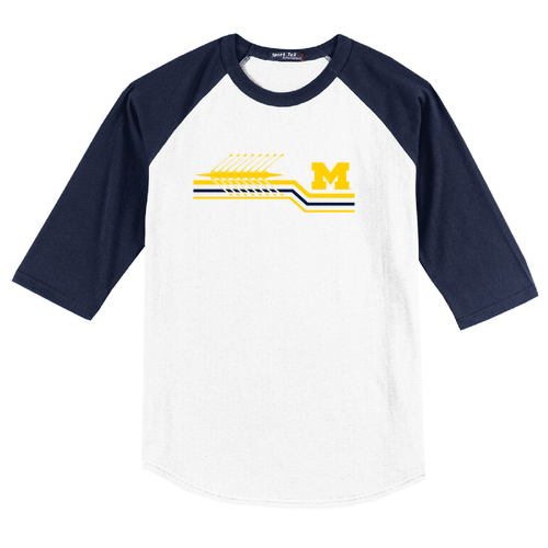 Mens/Unisex Sport Tek Colorblock Raglan Jersey -- White/ Navy