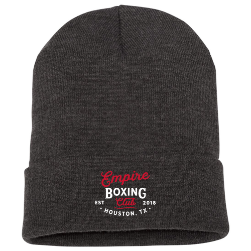 Yupoong Knit Hat with Cuff -- Dark Grey