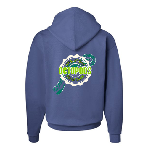 Hanes 7.8 Oz., 50/50 Comfort Blend Fleece Pullover Hood Adult -- Denim