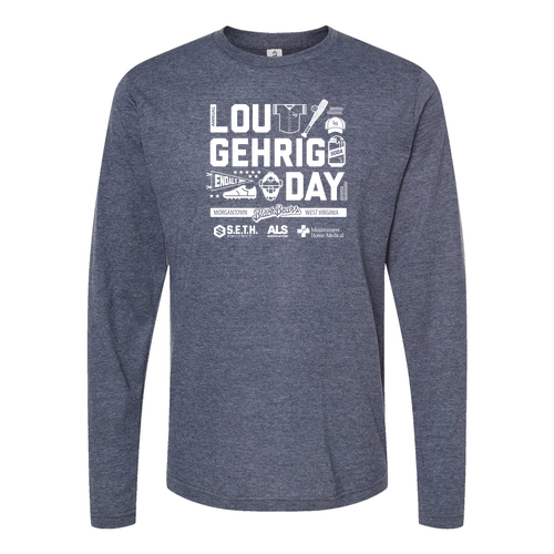 Tultex Poly-Rich Long Sleeve T-Shirt -- Heather Navy