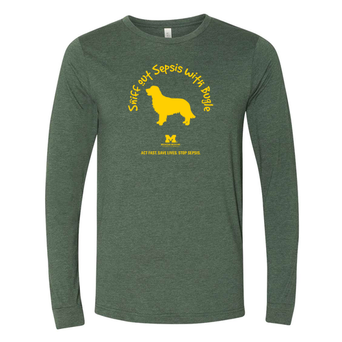 Mens/Unisex Bella Canvas Heather Long Sleeve T-Shirt -- Heather Forest