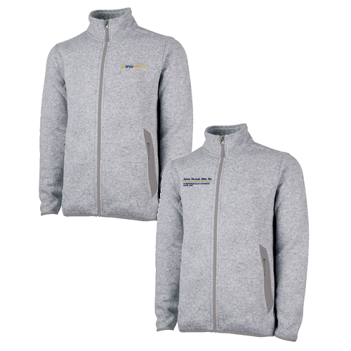 Charles River Mens Heathered Fleece Jacket -- Light Grey Heather