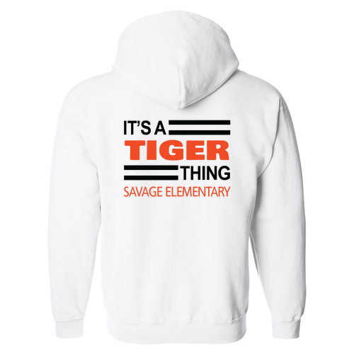 Gildan Full Zip Hooded Sweatshirt -- White