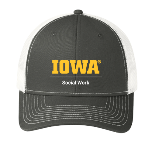 Port Authority Snapback Trucker Cap -- Grey Steel / White