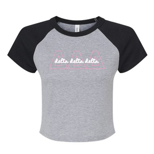 Bella+Canvas Women's Micro Rib Raglan Baby Tee -- Athletic Hthr / Black