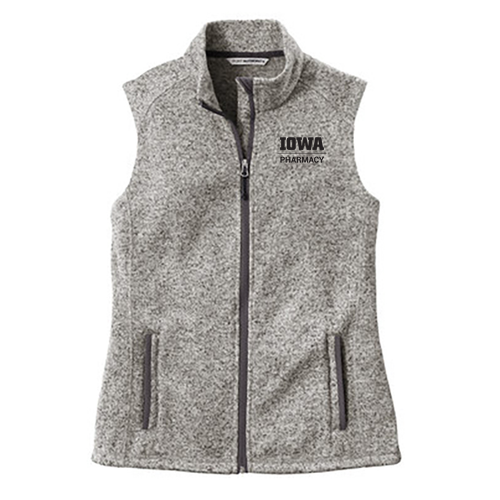 Port Authority Ladies Sweater Fleece Vest -- Grey Heather