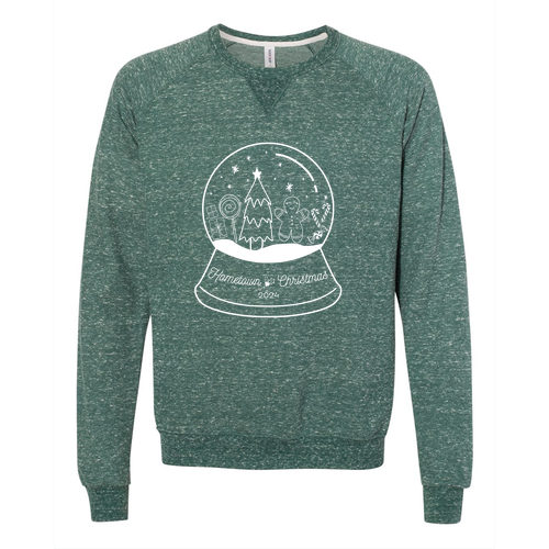 Jerzees Snow Heather French Terry Crewneck Sweatshirt -- Forest Green