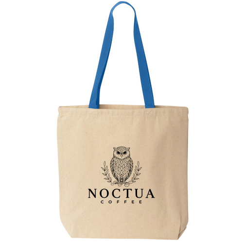 Liberty Bags Canvas Tote with Contrasting Handles -- Natural / Royal