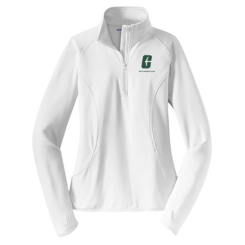 Sport Tek Ladies Sport Wick Stretch Half Zip Pullover -- White