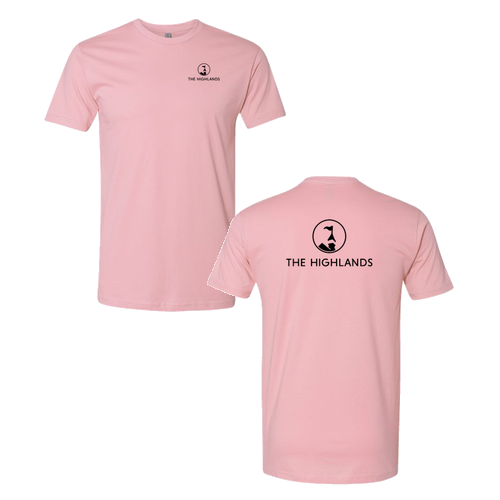 The Highlands Logo 2 Black Ink -- Short Sleeve Light Pink