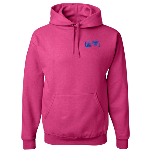 Mens/Unisex Jerzees 8 oz 50/50 Nublend Hooded Sweatshirt -- Cyber Pink