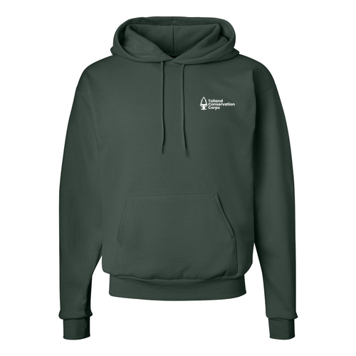 Hanes 7.8 Oz., 50/50 Comfort Blend Fleece Pullover Hood Adult -- Deep Forest