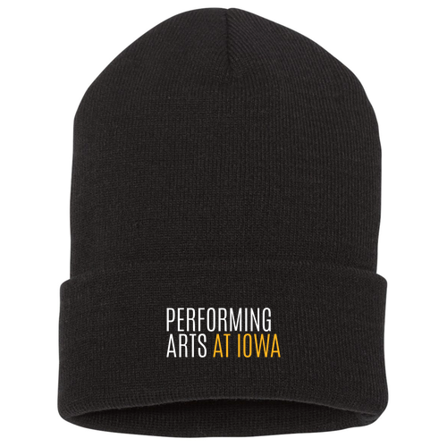 Yupoong Knit Hat with Cuff -- Black