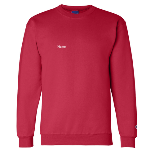Mens/Unisex Champion Powerblend Crewneck Sweatshirt -- Scarlet