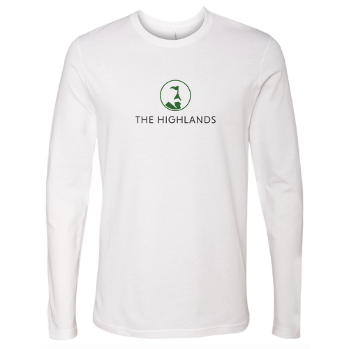 The Highlands Logo 1 Green Ink -- Long Sleeve White