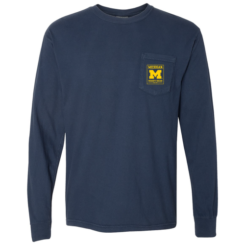 Comfort Colors Adult Long Sleeve Pocket Tee -- True Navy