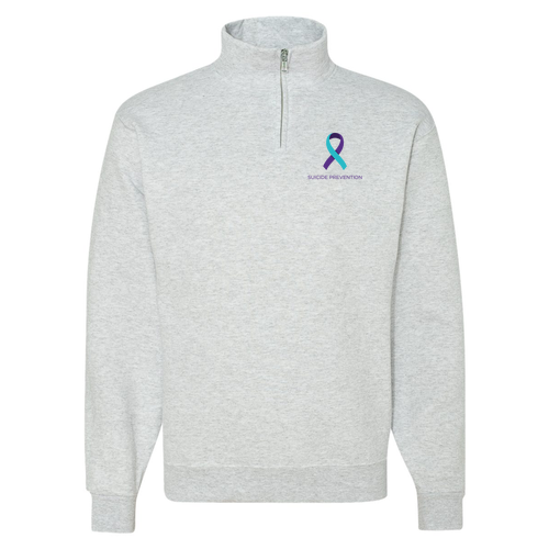 Mens/Unisex Suicide Prevention Jerzees Quarter Zip Sweatshirt -- Oxford