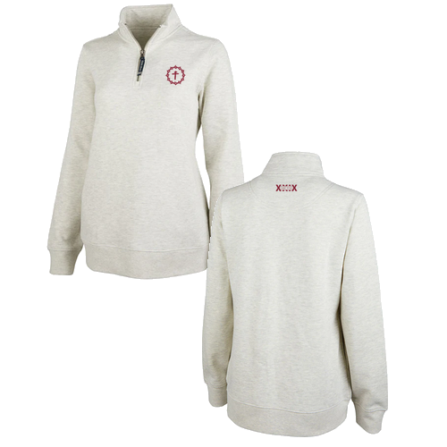 Charles River Women's Crosswind Quarter Zip Sweatshirt -- Oatmeal Heather