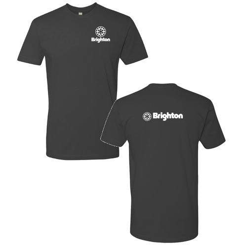 Brighton Logo 2 White Ink -- Short Sleeve Heavy Metal