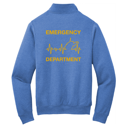 Port and Company Core Fleece Quarter-Zip Pullover Sweatshirt -- Heather Royal
