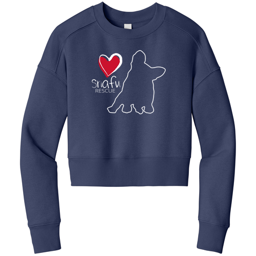 District Women's Perfect Weight Fleece Cropped Crew -- Tanzanite