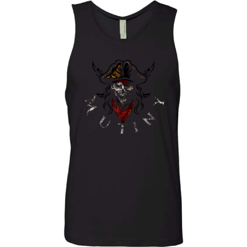 Next Level Apparel Cotton Muscle Tank -- Black front and back
