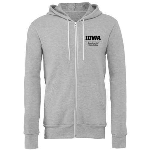 Biostatistics Bella Canvas Unisex Full-Zip Hooded Sweatshirt -- Athletic Heather
