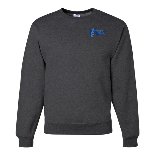 Mens/Unisex Jerzees 8 Oz., 50/50 Nublend Fleece Crewneck Sweatshirt -- Black Heather