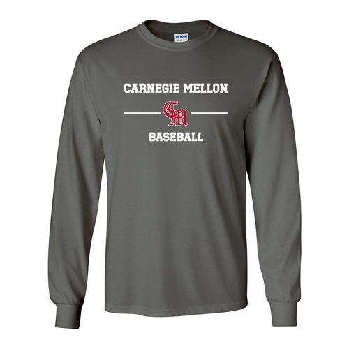 Carnegie Mellon Baseball Longsleeve T-Shirt -- Charcoal