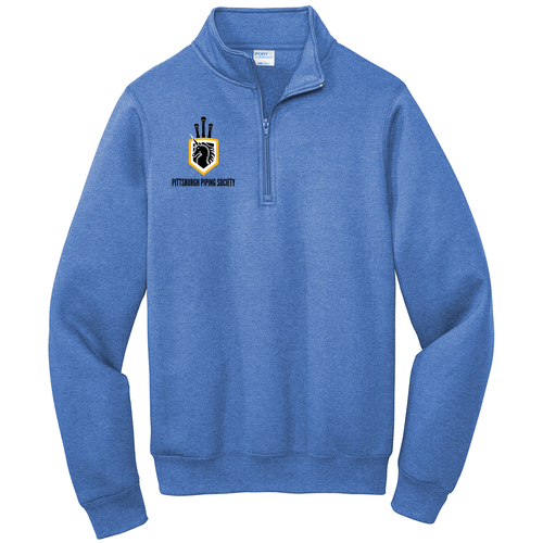 Port and Company Core Fleece Quarter-Zip Pullover Sweatshirt -- Heather Royal