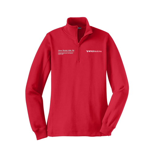 Sport Tek Ladies Quarter Zip Sweatshirt -- True Red