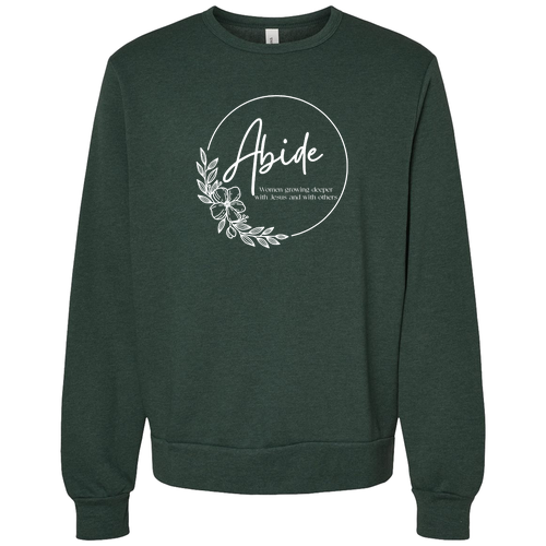 Bella+Canvas Sponge Fleece Classic Crewneck Sweatshirt -- Heather Forest